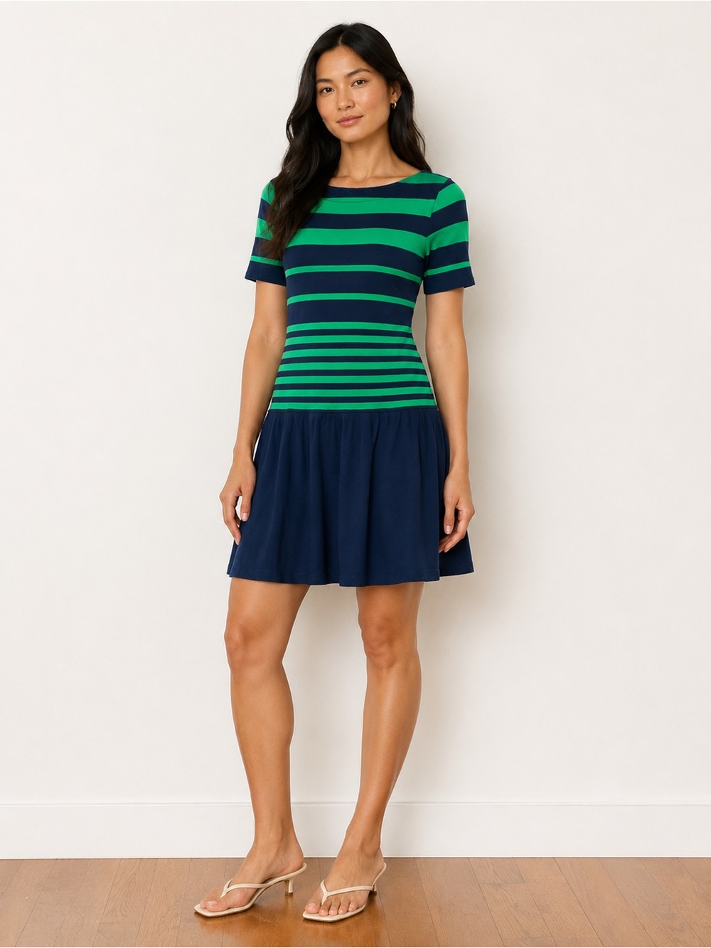 Lauren Ralph Lauren Drop Waist Midi Tennis Dress Size XL Pleated Fit & Flare